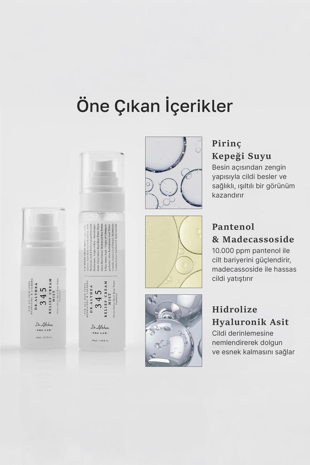 Yatistirici Nemlendirici Yuz Spreyi 100ml | Dr. Althea 345 Relief Cream Mist | Hassas Cilt Bakim