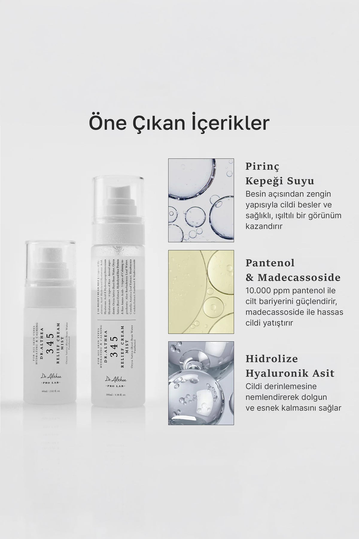 Yatistirici Nemlendirici Yuz Spreyi 100ml | Dr. Althea 345 Relief Cream Mist | Hassas Cilt Bakim