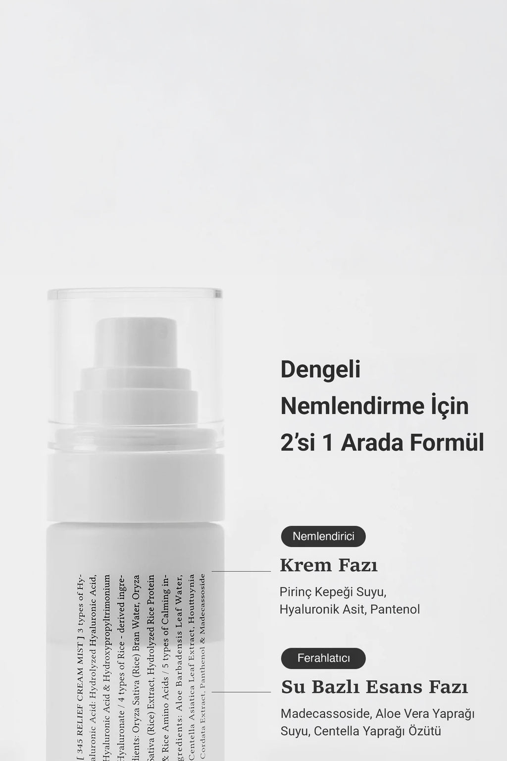 Yatistirici Nemlendirici Yuz Spreyi 100ml | Dr. Althea 345 Relief Cream Mist | Hassas Cilt Bakim