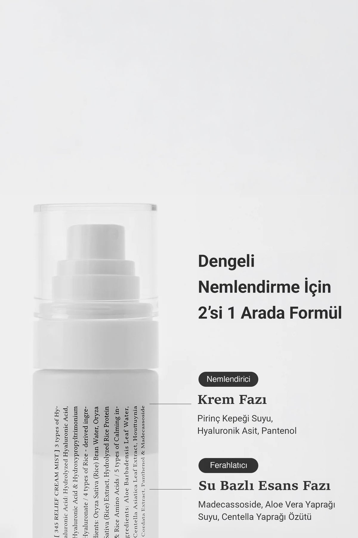 Yatistirici Nemlendirici Yuz Spreyi 100ml | Dr. Althea 345 Relief Cream Mist | Hassas Cilt Bakim
