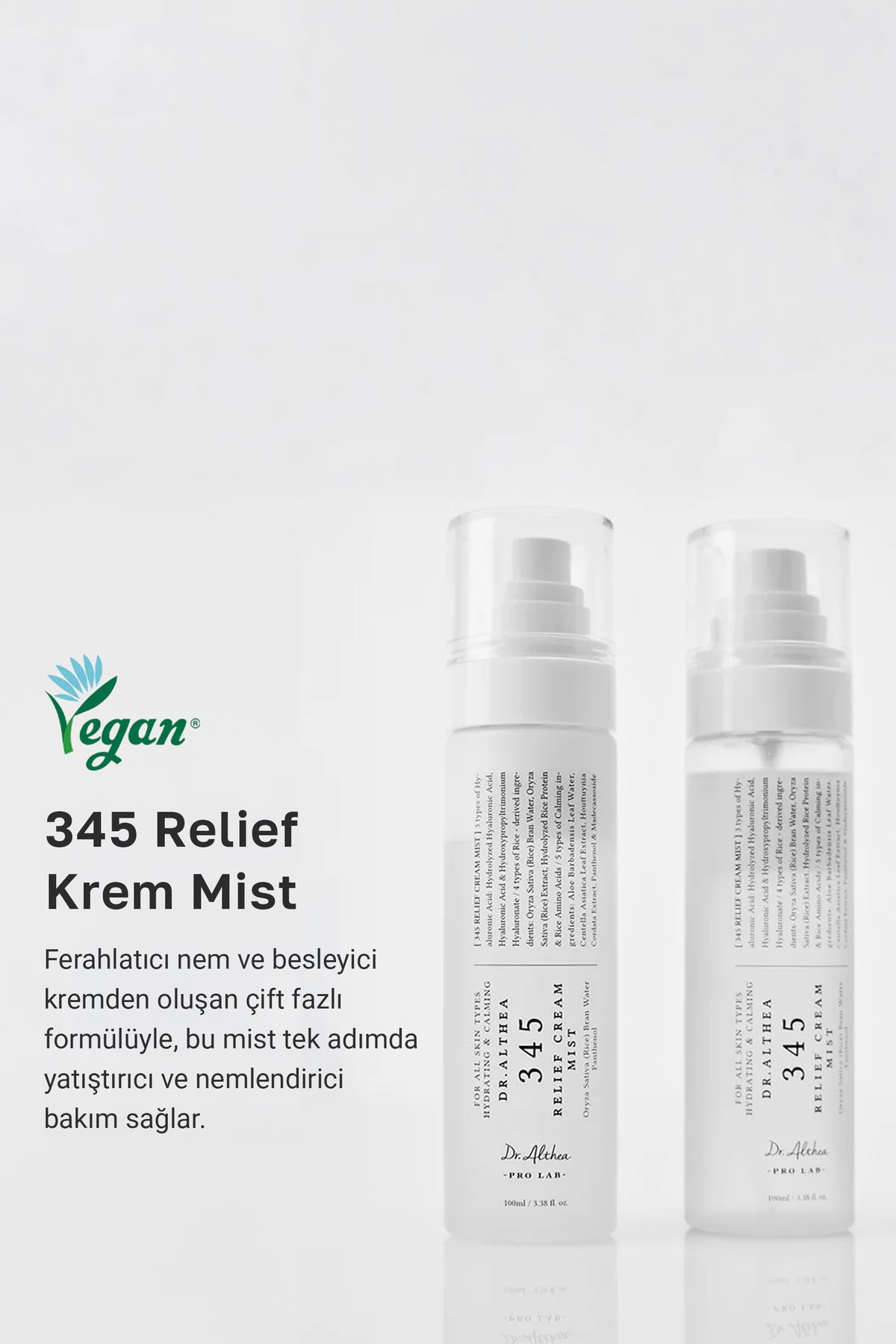Yatistirici Nemlendirici Yuz Spreyi 100ml | Dr. Althea 345 Relief Cream Mist | Hassas Cilt Bakim