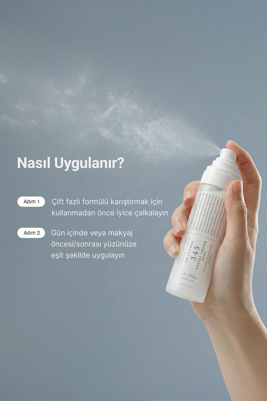 Yatistirici Nemlendirici Yuz Spreyi 100ml | Dr. Althea 345 Relief Cream Mist | Hassas Cilt Bakim