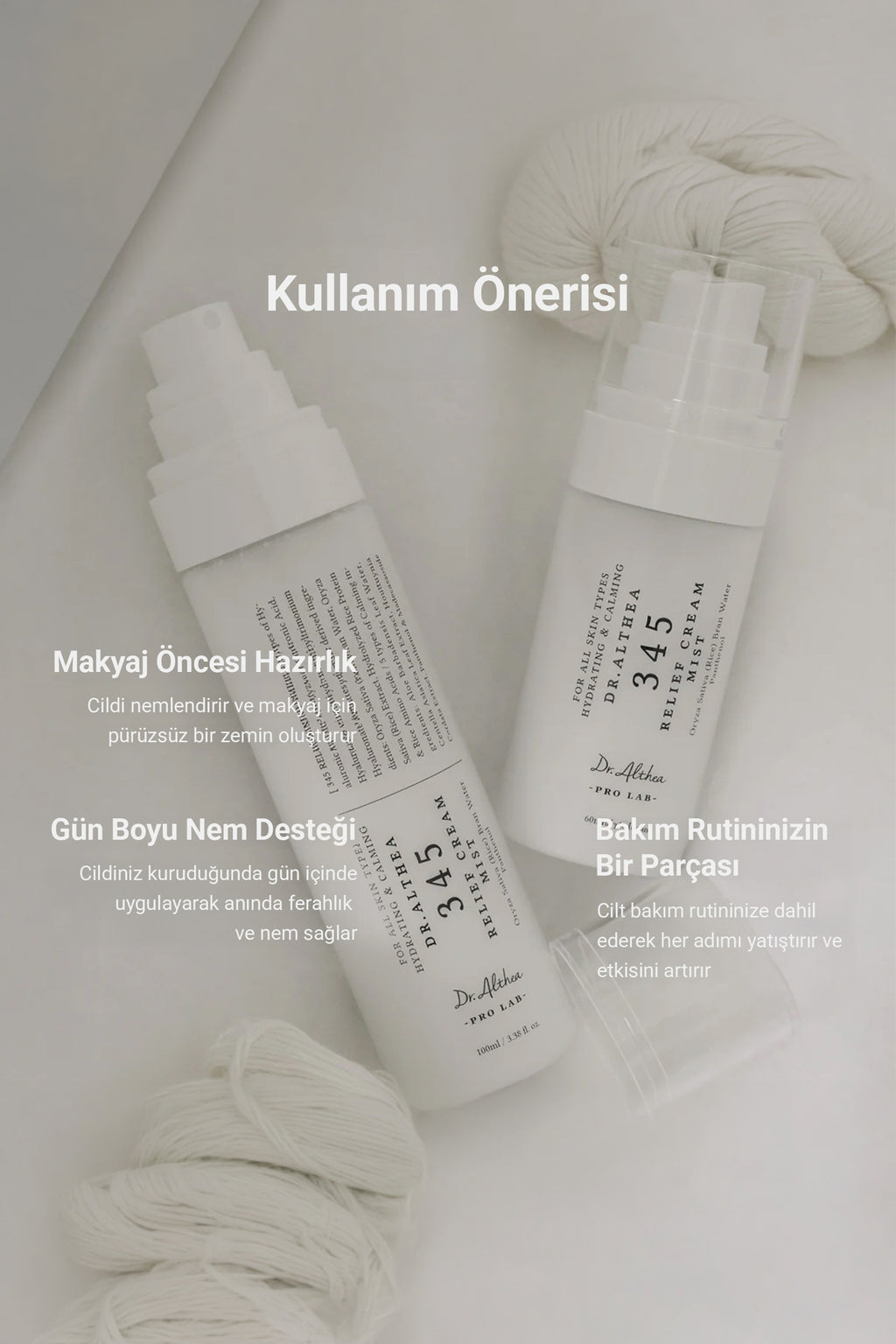 Yatistirici Nemlendirici Yuz Spreyi 100ml | Dr. Althea 345 Relief Cream Mist | Hassas Cilt Bakim